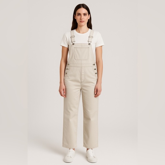 GU Off-White Wide-Leg Overalls XS - Picture 1 of 13